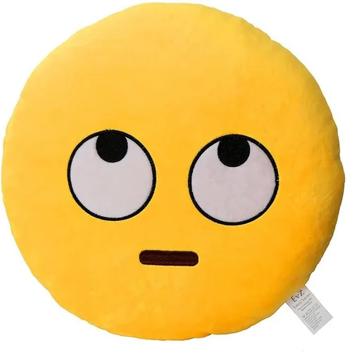 Miniatura 14 de Emoji Cara de Alienígena Cojín de Emoticón Relleno de Felpa Suave Almohada, Certificado Oficial, EvZ 31cm Gris