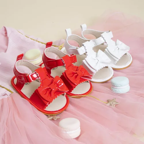 Miniatura 26 de Meckior Sandalias de verano con punta abierta y suave de piel sintética para bebés y niñas pequeñas