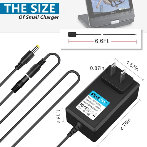 Miniatura 5 de Adaptador de CA a CC de 12V 2A compatible con reproductor de DVD portátil Sony AC-FX150 DVP-FX720 DVP-FX730 DVP-FX810 DVP-FX810/L DVP-FX820