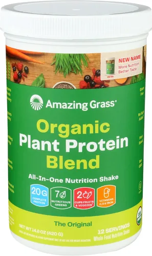 Miniatura 11 de Amazing Grass Mezcla de proteínas vegetales orgánicas: proteína en polvo vegana, nueva fórmula de superalimentos de proteína, batido nutricional