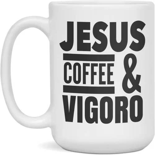 Miniatura 3 de Jesus, Café y Vigoro, blanco de 11 onzas
