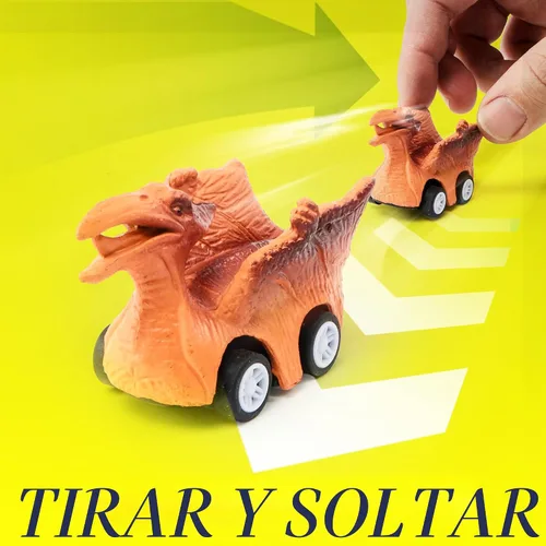 Miniatura 4 de JOYIN Juguetes de dinosaurio 13 en 1 para niños de 3 a 5 años, camión de dinosaurio con 12 autos de tracción, juguetes de regalo de cumpleaños