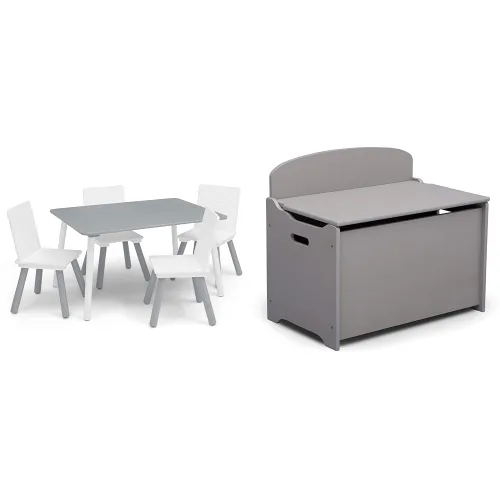 Miniatura 15 de Delta Children Conjunto de mesa y sillas para niños (4 sillas incluidas), gris/azul