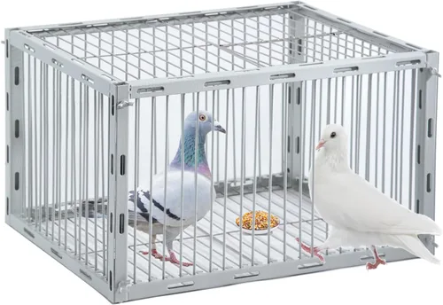 Trampa para palomas con diseño a prueba de fugas, trampa para pájaros con entrada unidireccional, jaula para pollos y aves para palomas, portátil y