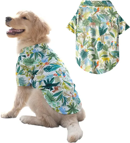 Miniatura 3 de HDKUW Disfraz hawaiano para perro grande, camisetas geniales para perros, ropa de verano, camisa hawaiana para perros grandes, diseño para verano