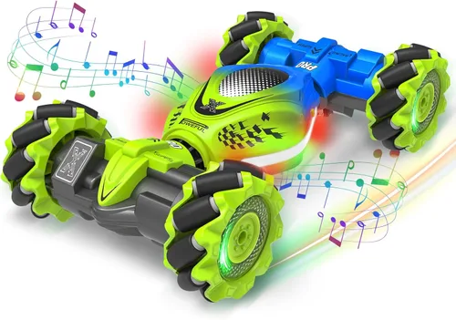 Fosgoit Coche RC con Sensor Gestual, RC de Acrobacias con Sensor Gestual de 2.4GHz 4WD para Niños de 6-12 Años, Control Remoto Manual Drift Twist