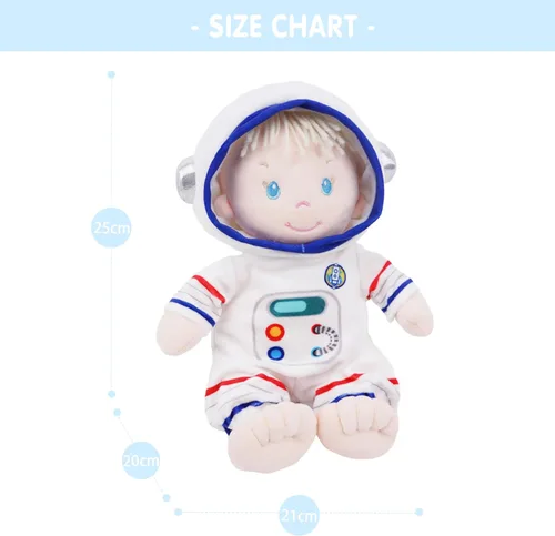 Miniatura 7 de June Garden Dulce Dolly Astronauta de 12 pulgadas - Muñeca de bebé de peluche ultrasuave para el nacimiento en adelante - Atuendo de traje espacial