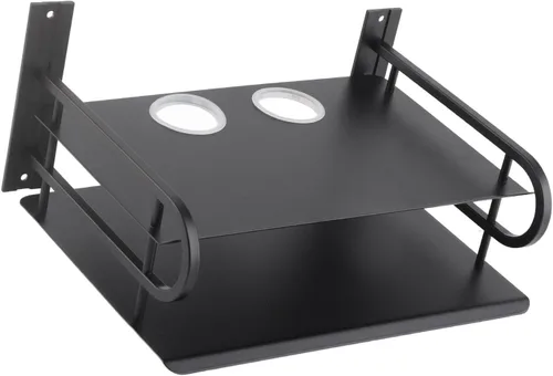 Miniatura 4 de Estante de montaje en pared, estante flotante de pared de doble capa, estante de caja de TV, estante montado en la pared, router DVD cable caja