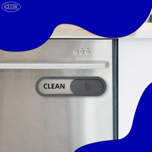 Miniatura 2 de GEEKBEAR Clean Dirty - Letrero deslizante para lavavajillas (marrón) - Fabricado con madera MDF de alta calidad - Indicador deslizante de madera