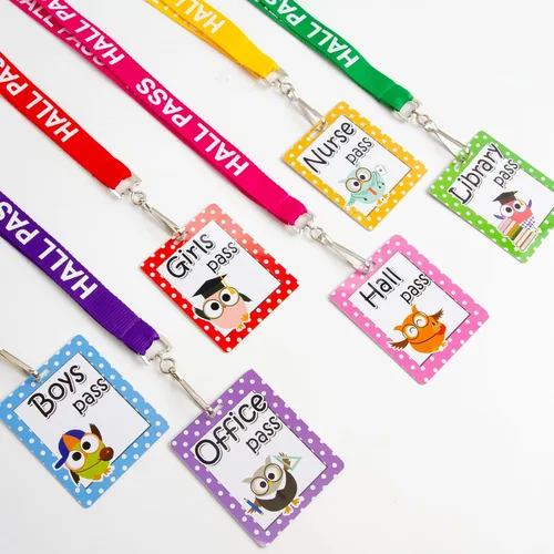 Miniatura 6 de Ceiba Tree Cordones para Pases de Pasillo con Búho – Juego de 6 (Pasillo, Oficina, Biblioteca, Enfermera, Niño y Niña) con Hebilla Separable