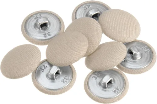 Miniatura 19 de HARFINGTON 10 botones de tela de 24L cubiertos de tela de 0.59 pulgadas, vástago de metal, botones de costura redondos para trajes, blusas de Azul