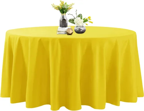 Miniatura 24 de Mantel de poliéster lavable de 90 pulgadas, resistente a las manchas y a las arrugas, mantel decorativo para mesa de comedor, fiestas de bufé y Negro