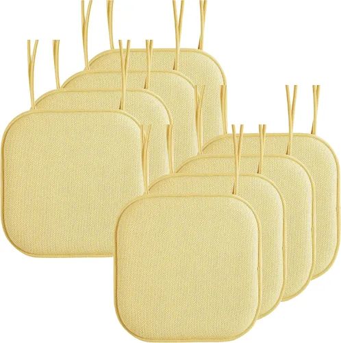 Miniatura 25 de Elegant Comfort Fundas de cojín para silla con lazos y parte trasera de goma antideslizante, espuma viscoelástica gruesa, almohadilla de cojín
