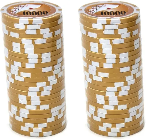 Miniatura 2 de Brybelly Yin Yang Poker Chip - Compuesto de arcilla pesada de 0.49 oz, paquete de 50 $10000 naranja