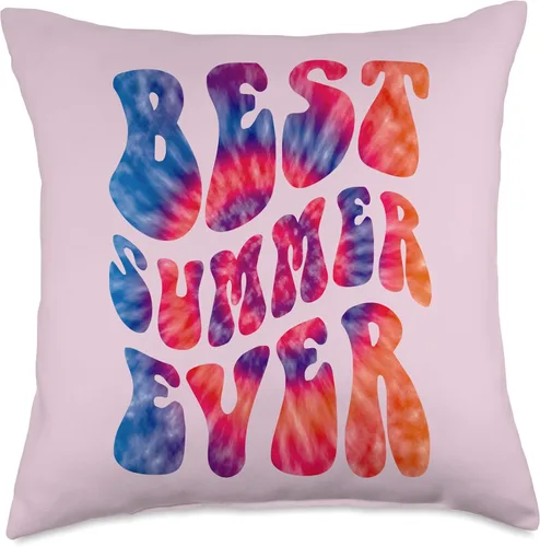 Miniatura 5 de 2023 Beach Vacation Camping Autographs Retro Best Summer Ever Camp Counselor Director Groovy - Almohada de 16 x 16 pulgadas, multicolor