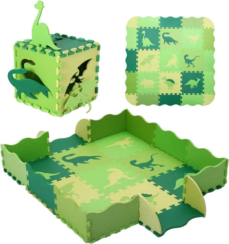 Miniatura 9 de Alfombrilla de juego de espuma para niños, 25 piezas de rompecabezas cuadrados entrelazados, alfombrilla de juego de espuma para bebés, alfombrilla