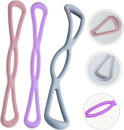 Miniatura 4 de GANAZONO 3 bandas de resistencia TPR, correa elástica para yoga, entrenamiento de flexibilidad, pilates, gimnasio en casa, fitness, 3