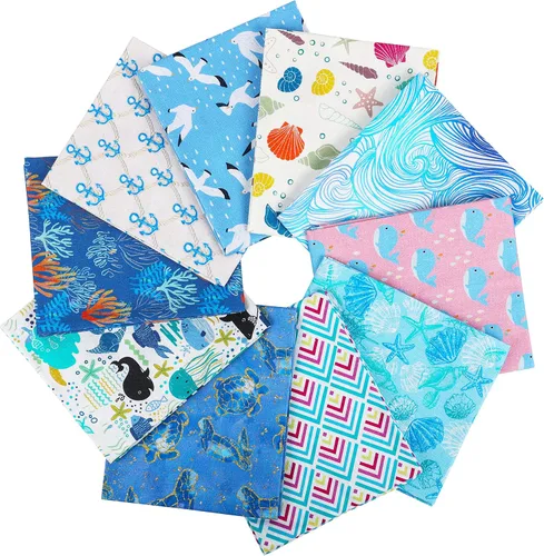Miniatura 20 de Craftido -25 Opciones- Paquetes de Tela 100% Algodón para Quilting 10pcs Fat Quarters 18"x21"-Peso Medio 5.2 oz- Algodón Suave para Acolchado, Tie