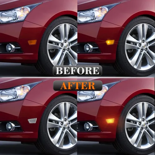Miniatura 5 de POPMOTORZ Luces LED de posición laterales para parachoques delantero, lámparas de señal de giro ámbar compatibles con Chevy Cruze 2011-2015