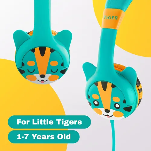 Miniatura 5 de Auriculares con cable Kidrox para niños pequeños de 1 a 7 años — Auriculares para bebés con volumen limitado de 85 dB para viajes en avión y Turquesa