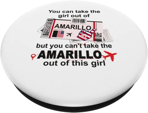 Miniatura 2 de Flight Ticket Amarillo - Girl from Amarillo Boarding Pass PopSockets Swappable PopGrip