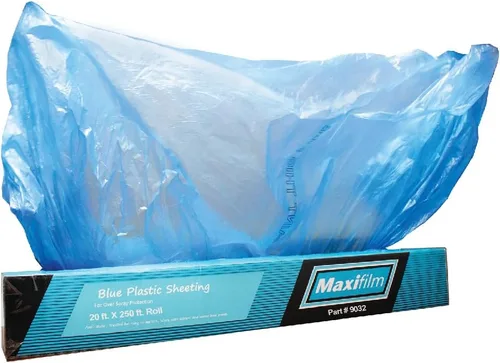 Miniatura 8 de MAXIFILM Rollo de 16 pies x 350 pies de Lámina Plástica Azul para Enmascarar Sobrepulverización Pintable - 8 Micrones, 0.3 Mil, Cubierta de Película