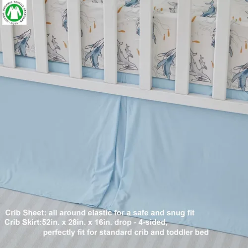 Miniatura 8 de Brandream Sábanas de cuna para niños y niñas, sábana bajera ajustable de punto de jersey ultrasuave para colchón de cuna estándar, sábanas neutras