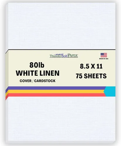 Miniatura 55 de 100 hojas de papel de cubierta de lino blanco brillante 80# – 4.5 x 6.5 pulgadas, invitación 1/2 pulgada más pequeña que 5 x 7 – peso de tarjeta