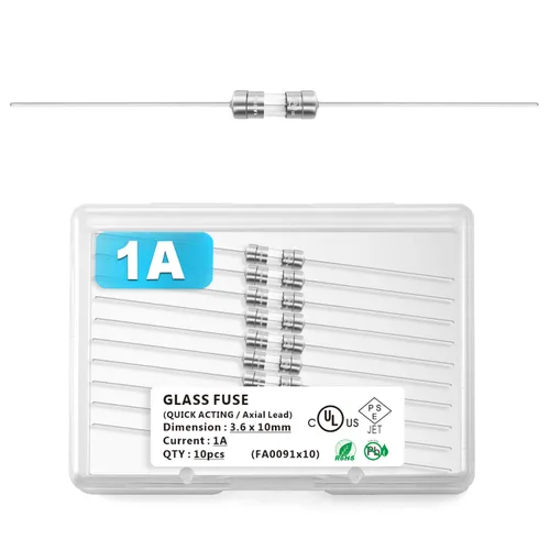 Miniatura 25 de Chanzon (paquete de 10 unidades) con certificación UL de 0.142x0.394 in 0.5A 250V/125V 0.5 Amp F500mAL AGC fusibles de vidrio de soplado rápido