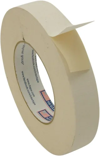 Intertape 591/BEIG136 591 Cinta de papel de doble cara con parte trasera plana: 1" x 36 yardas, beige