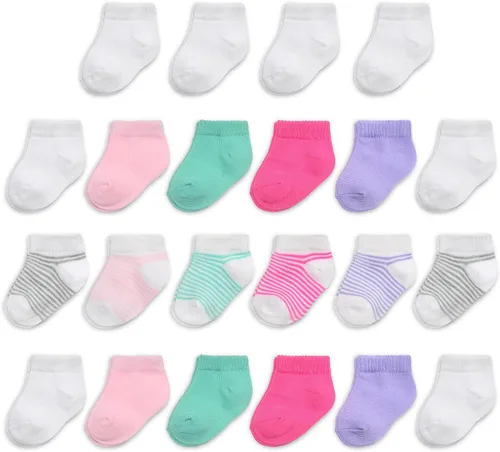 Miniatura 4 de Fruit of the Loom Paquete de 22 calcetines elásticos de corte bajo para bebés de Grow & Fit Flex Zones, unisex, niñas, niños