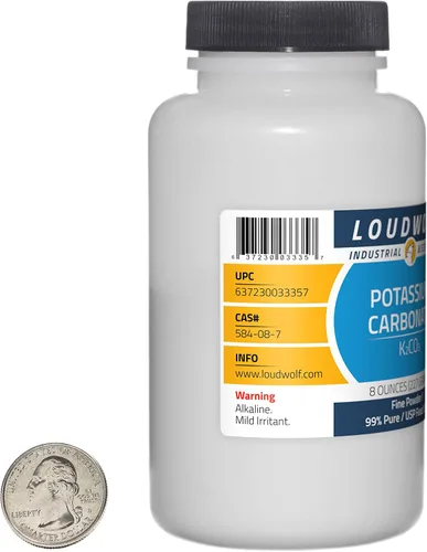 Miniatura 2 de Carbonato de potasio / botella de 8 onzas / 99% puro USP grado alimenticio/polvo fino