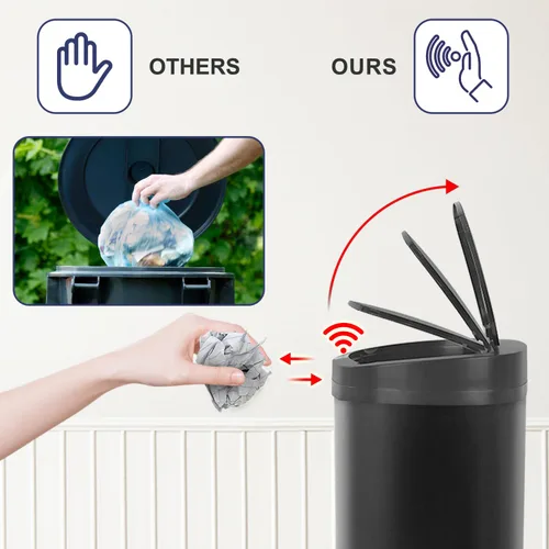 Miniatura 4 de Basurero de cocina con sensor de movimiento automático con tapa, cubo de basura sin contacto de 50 litros/13 galones, cubo de basura impermeable
