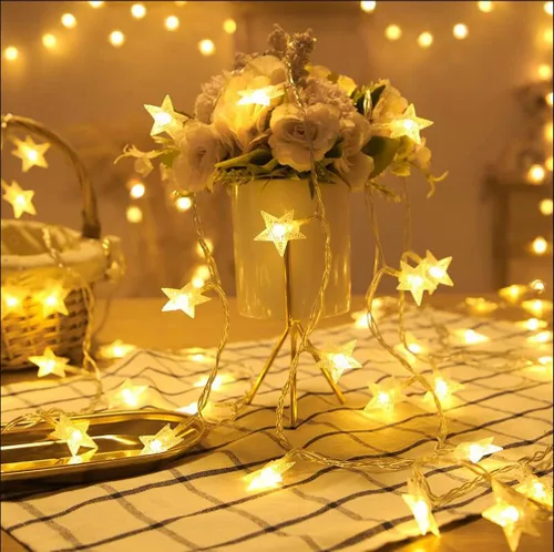 Miniatura 6 de Mengersi - Tela mosquitera en dosel con luces led en forma de estrella para cama individual, matrimonial, queen y king. Cama de niña princesa Azul
