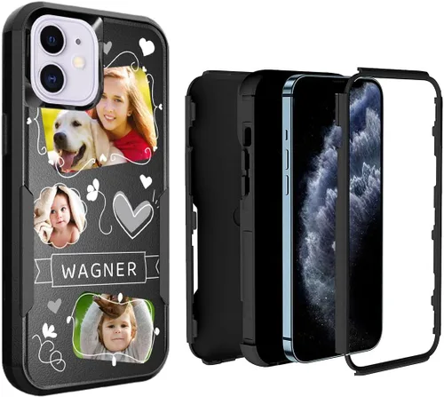 Miniatura 63 de Funda de fotos personalizada para iPhone 11 Apple Phone Plaid Collage - Imagen personalizada para hacer fotos en 3 híbridos gruesos resistentes