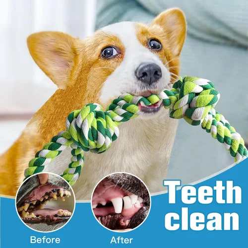 Miniatura 4 de UPSKY Juguetes de cuerda para perros 2 juguetes casi indestructibles para perros de raza mediana a grande, juguete de masticación/tracción dental