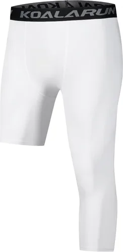 Miniatura 13 de Mallas de compresión de una pierna para baloncesto para hombre, 3/4, capri deportivos, pantalones de entrenamiento atlético, capas base