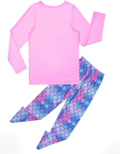 Miniatura 2 de QPANCY Conjunto de pijamas a juego para niñas y muñecas, pijama de manga larga para otoño e invierno