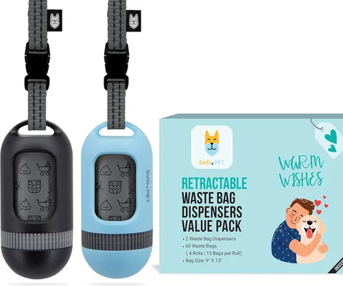 Miniatura 9 de SVD.PET Dispensador de Bolsa de Caca para Perros, Bolsa de Residuos Retráctil Compatible con Cualquier Correa de Perro, Bolsas de Residuos a Prueba