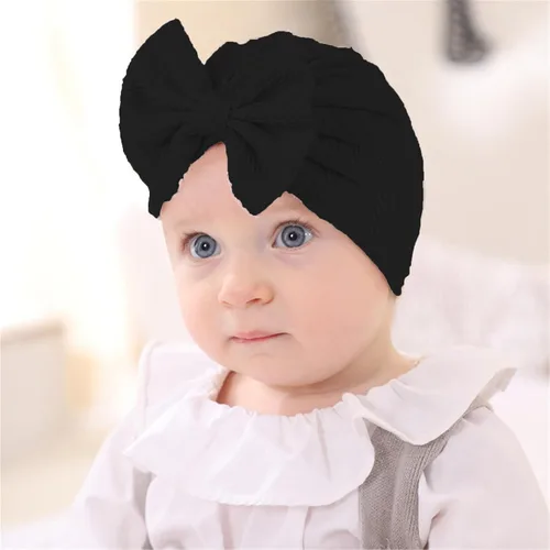 Miniatura 29 de Gorro de punto para bebé con lazos lindos turbante para envolver el sombrero (MZ6)
