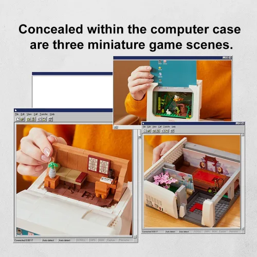 Miniatura 4 de BRICKKK Juego de bloques de construcción de computadora retro, kit de modelo de PC vintage para adultos, juego de ladrillos de modelo de computadora