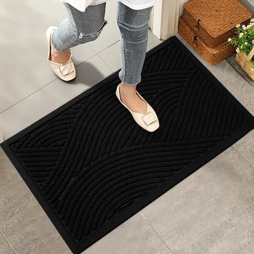 HIYARD Tapete resistente para puerta delantera, tapetes absorbentes para barro y suciedad, antideslizantes, para interior y exterior, resistentes a