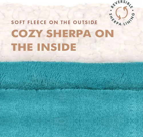 Miniatura 4 de Tirrinia - Manta de tamaño grande de sherpa con capucha, cómoda, regalo para adultos, hombres, mujeres, adolescentes, esposa, novia (aqua)