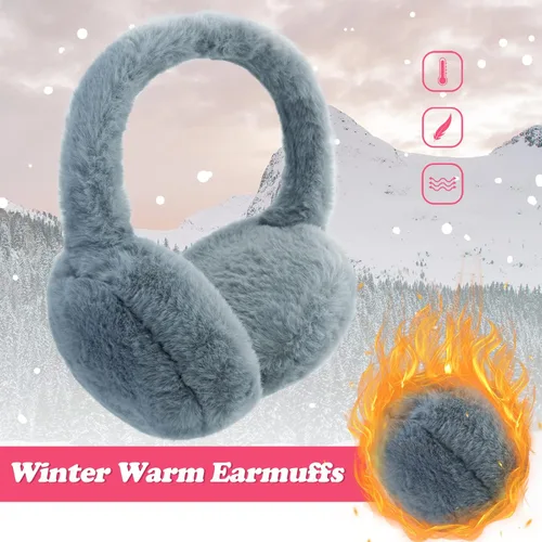 Miniatura 2 de NASULAR Orejeras de invierno para niños, orejeras cálidas para niñas, lindos calentadores de orejas peludos para niños, fundas plegables