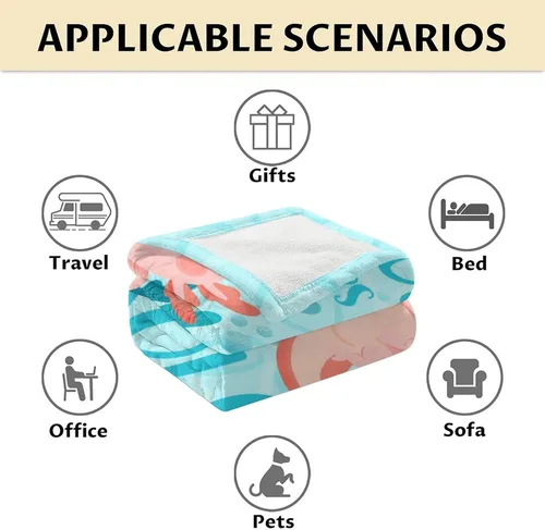 Miniatura 6 de Axolotl - Manta de regalo de 40 x 50 pulgadas para niñas, manta suave y mullida azul para cama, sofá y sala de estar Axolotl1-1