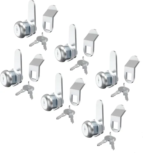 Miniatura 8 de Cerradura de caja de herramientas de 3 piezas con llaves, cerradura de leva de 1-1/8 pulgadas con llave similar, cerradura de caja de herramientas