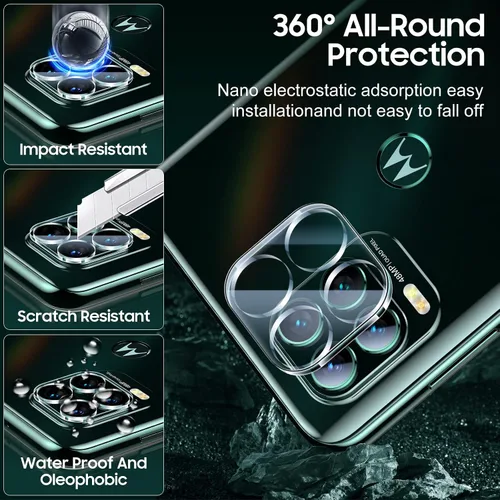 Miniatura 3 de UniqueMe Paquete de 2 + 2 protectores de pantalla compatibles con Motorola Moto G Stylus 5G 2021 de vidrio templado + protector de lente de cámara