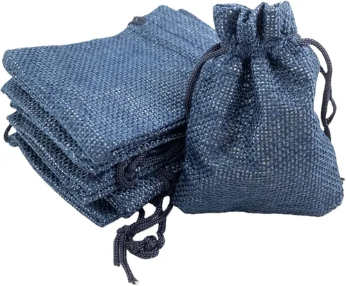 Miniatura 33 de Palmhomee Paquete de 20 bolsas de regalo de arpillera con cordón, bolsas de joyería de lino, bolsas de yute de boda para joyas y bolsas