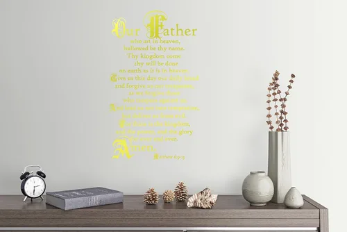 Miniatura 10 de 38"x24" Lord's Prayer Our Father Who Art in Heaven Give Us This Day Our Daily Bread Amen Mateo 6:9-13 - Adhesivo decorativo para pared