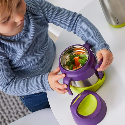 Miniatura 8 de b.box Tarro de alimentos aislado con tenedor para niños pequeños, recipiente fácil de abrir, acero inoxidable, más de 5 horas de temperaturas